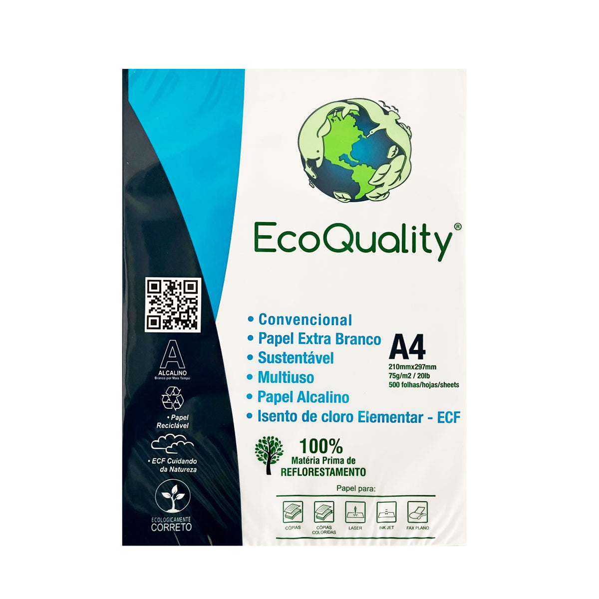 Kopierpapier EcoQuality, A4, weiß, 500 Blatt, 100% Eucalyptus, Druckerpapier