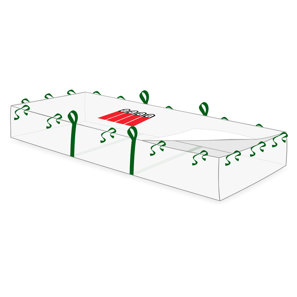 Big Bag Asbest Plattenbag 260x125x30 cm, 4 Hebeschlaufen, SWL 1.500 kg, SF 5:1, Asbestaufdruck