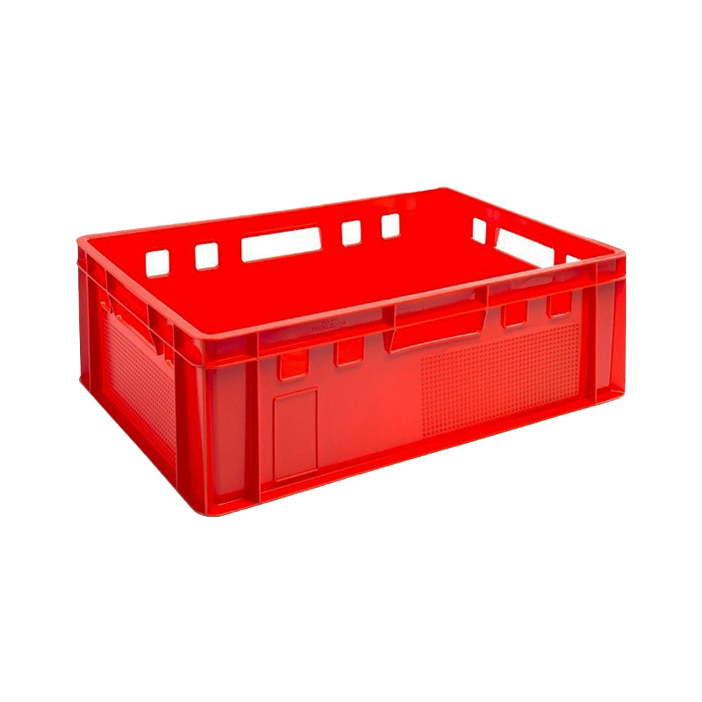 E2 600 x 400 mm Fleischbehälter, Stapelbox, Kisten, Rot, Lebensmittelecht