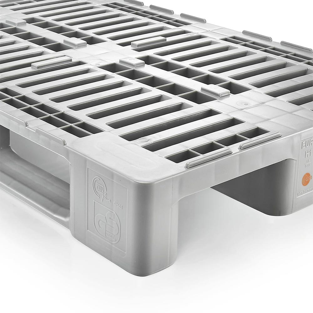 Kunststoffpalette H1 800x1200x160mm PE - 1000 kg, gebraucht - 1. Wahl